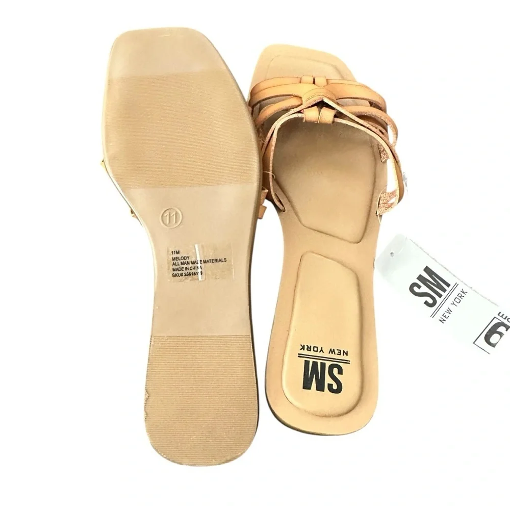 SM New York Women's Strappy Tan Sandals